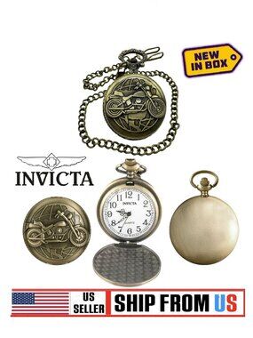 $199 Invicta Vintage Road Warrior Bronze 47mm 49002 Pocket Watch NIB